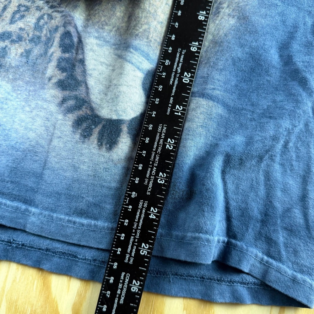 The Mountain Big Cats Graphic T-Shirt Blue Tie Dye Lion Tiger Leopard Mens M - Picture 4 of 8